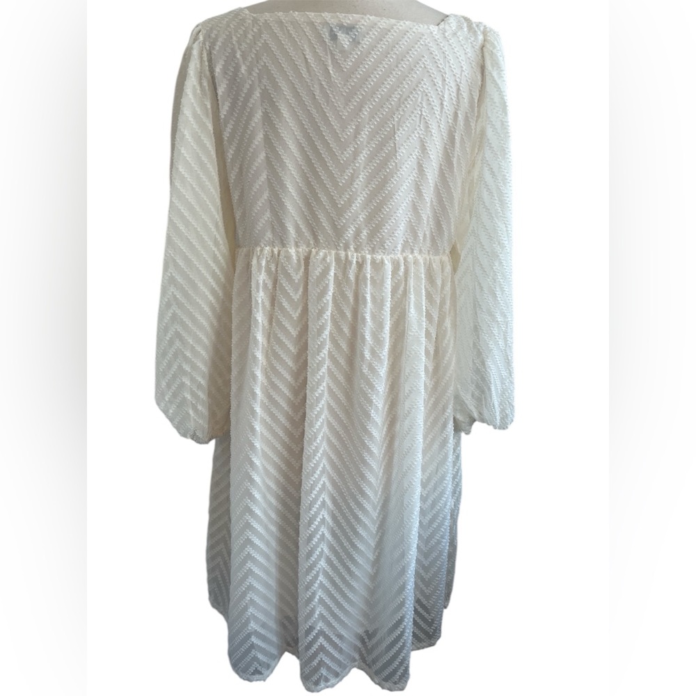 Indie & Co Camren Cream Long Sleeve Dress with Chevron Design size Medium - Picture 5 of 14